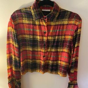 VTG crop top blouse with flared sleeves
